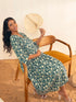 Teal Blue Cotton Floral Printed Kurta with Palazzo